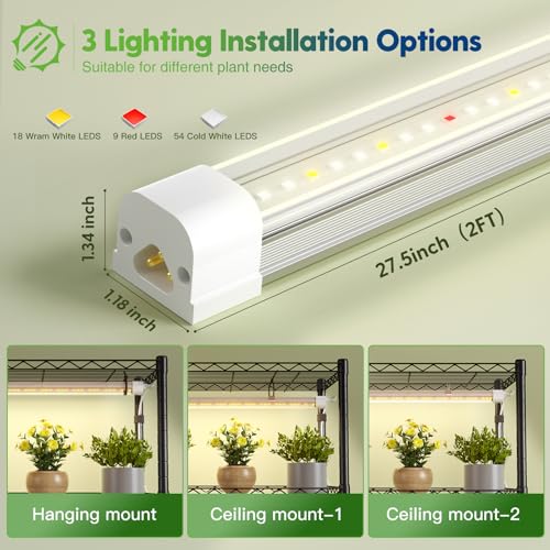 FREELICHT Plant Stand with Grow Light 5-Tier, 4×30W 5000K, 29.5x13.8x61.5IN - size: 29.5x13.8x61.5IN