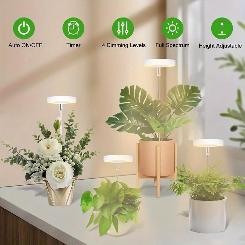 Sale Three-Headed Full Spectrum LED Plant Grow Light, Adjustable Ring Grow Lamp, High-Efficiency Indoor Plant Lighting for Seedlings Succulents Flowers - color: Three-headed plant lamp