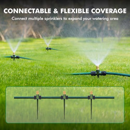 RESTMO 6 Pack Heavy-Duty Full-Metal Lawn Sprinklers for Yard - color: Green, size: 6 Pack