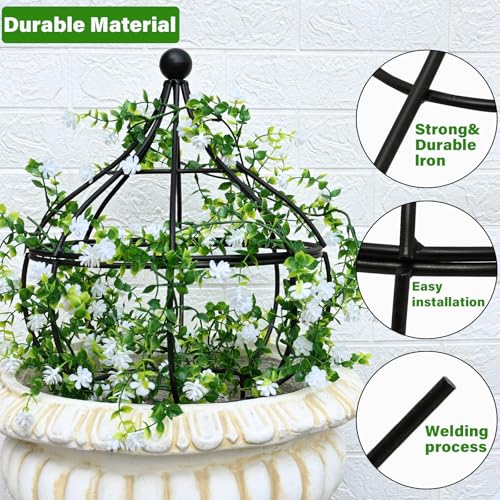 Metal Garden Obelisk Trellis - 12"x18" Support for Climbing Plants - size: 18" x 12"