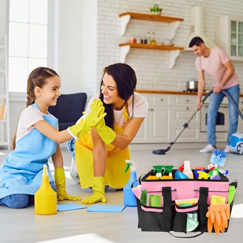 Cleaning Bags for Housekeepers, Cleaning Supply Caddy Under Sink (Pink) - color: Pink