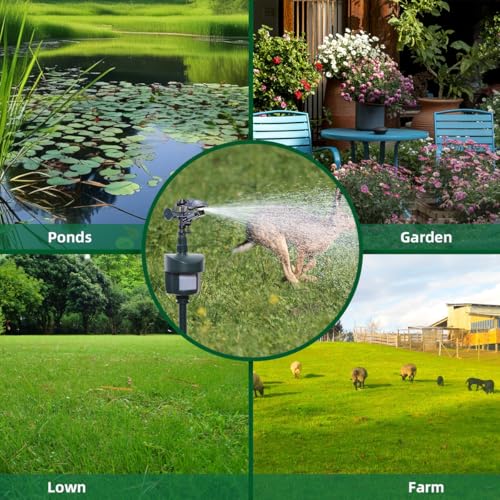 Motion Activated Sprinkler Outdoor Waterproof Repellent for Yard - color: Green