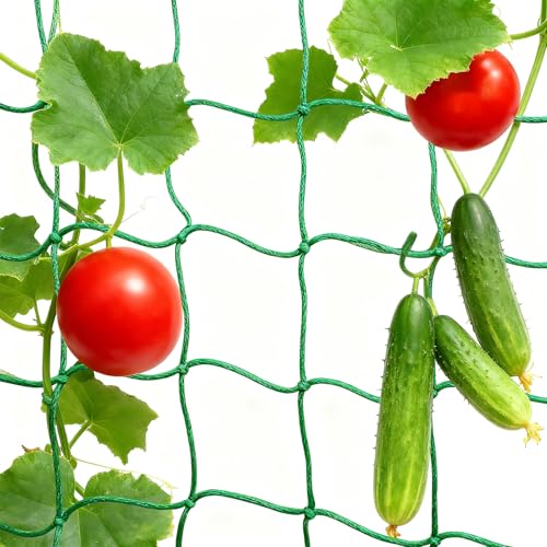 6.6x26.3FT Trellis Netting for Climbing Plants,Trellis Netting with Plant Clips, Heavy-Duty PE Trellis Net for Cucumber, Tomato, Vegetables, Fruits, Sweet Pea Plants - size: 6.6x26.3FT