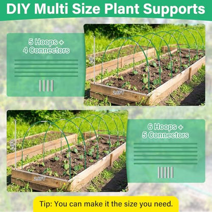 Garden Mesh Netting Kit for Raised Beds, 10x33FT Ultra Fine Mesh Netting& 6 Sets 8FT Fiberglass Garden Hoops, Insect Netting Row Cover, Pest Barrier Protection for Vegetable Fruits Flowers