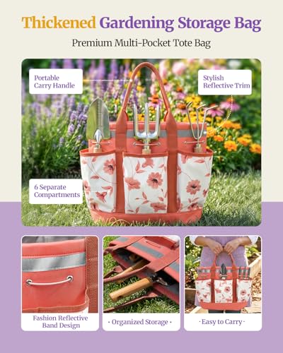 10Pcs Garden Tool Set, Rust-Proof Stainless Steel, Ash Wood Handles, Pink - color: Pink