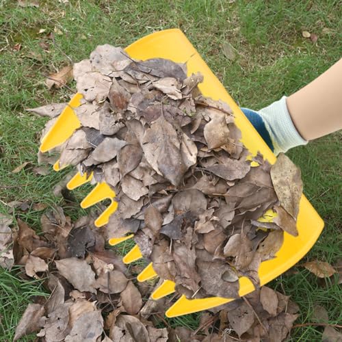 2 Sets Leaf Scoops Hand Rakes with 2 Pairs Gloves, Large Lightweight Plastic Leaf Grabbers for Picking Up Leaves, Lawn Debris, Grass Clippings, Garden Yard Waste and Trash