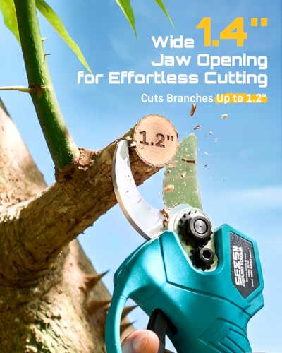 SEESII 3-in-1 Electric Pruning Shears, Cordless Hedge Trimmer & Grass Shear - color: Seesii Blue