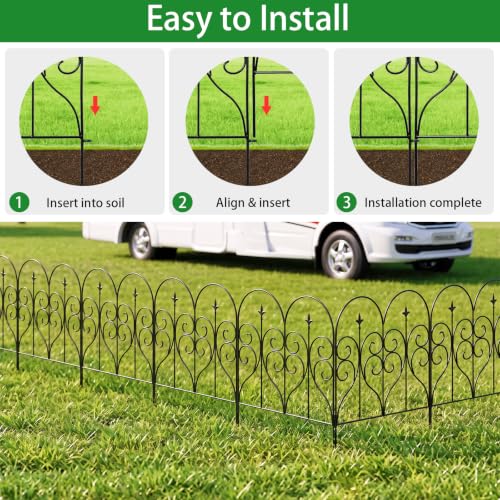 Thealyn Garden Fence 32" x 10ft, 10 Panels, No Digging Metal Barrier - size: 10 Panels-32 inch x 20 feet