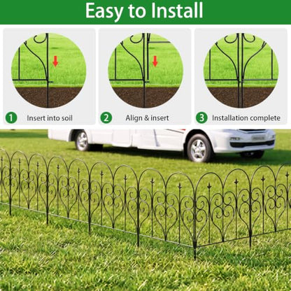 Thealyn Garden Fence 32" x 10ft, 10 Panels, No Digging Metal Barrier - size: 10 Panels-32 inch x 20 feet