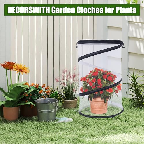 Plant Covers from Animals 20" H X 13" D, 4 PCS Garden Covers Cloches to Keep Animals Out for Outdoor Plants Protectors
