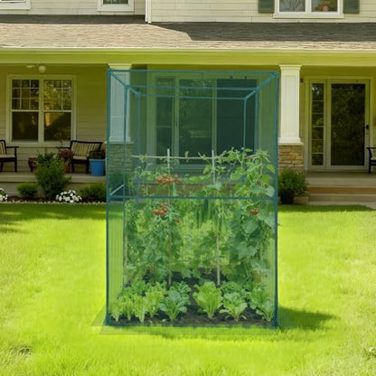VEVOR Crop Cage, 7.8 x 3.9 x 5.9 ft Plant Protection Tent with Zippered Door, Wind-Resistant Tall Crop Cage, Easy to Install, Outdoor Raised Bed Cover, Tomato Plant Netting for Garden Patio Lawn - style: 7.8 x 3.9 x 5.9Ft-Square