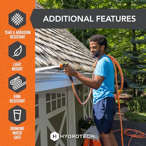HydroTech FLATJACKET Lightweight Garden Hose 5/8 in x 75 ft, Orange - size: 75 Feet