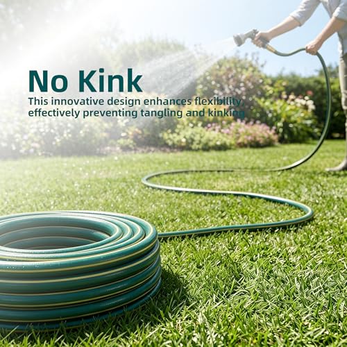 25ft Heavy Duty 3/4" Garden Hose, Solution4Patio, Male to Female Fittings - color: Green/Yellow, size: 3/4 in. x 25 ft.