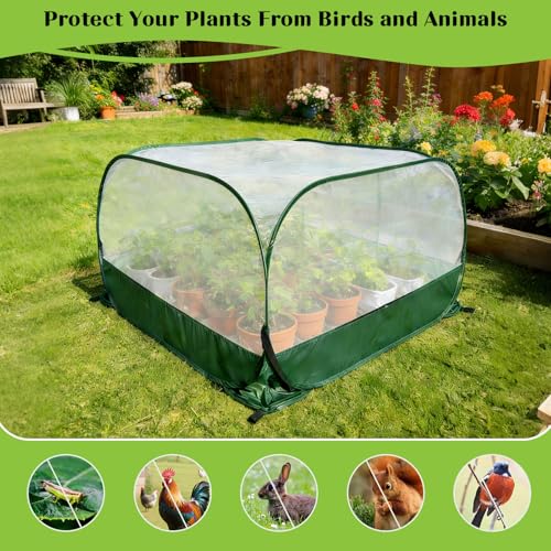 2Pcs 40"x40"x20" Pop Up Garden Mesh Plant Cover-Foldable Plant Protector - size: 2pcs