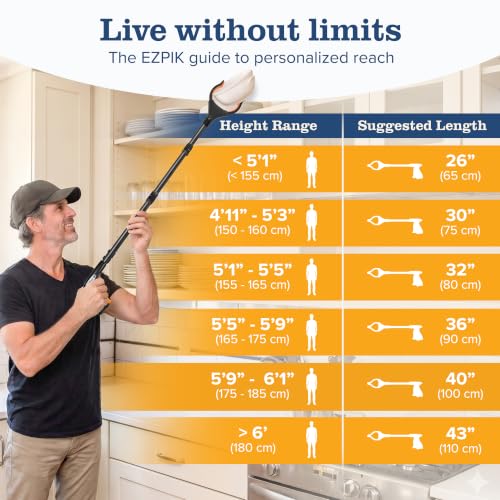 EZPIK Classic 40” Folding Grabber Reacher Tool with Dual Magnets, Heavy Duty Trash Picker Upper Grabber for Seniors & Disabled Users, Aluminum Pickup Tool for Everyday Reaching Aids (Black) - size: 40" Classic (Pack of 1) - Black