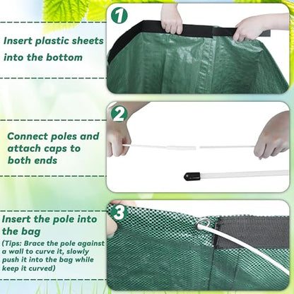 Reusable Leaf Bags 53 Gallon 2 Pack with Wide Opening - size: 1 Count (Pack of 2)