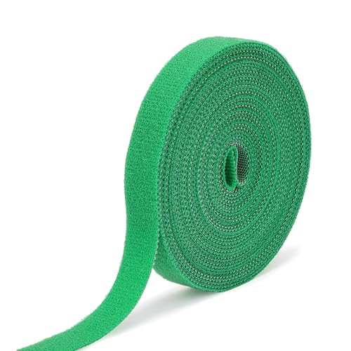 Reusable Plant Ties for Climbing Plants Hook and Loop Green Nylon Plant Straps Tape Double Sided Garden Tie Strap Reusable Adjustable Gentle Support for Vines, Trellis, Tomato (1/2 Inch x 16.4 ft) - size: 1/2 Inch x 16 Feet