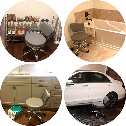 MAYAKOBA Dayton Garage Rolling Seat (Black) Pneumatic, Short Stool with Adjustable Height 13"-15", Perfect for Garage Task, Home Cleaning, Bathroom Short Seat, Technician Task - color: Black