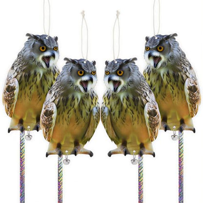 Flat Plastic Owls to Scare Pigeon Away from Balcony, 4PCS - color: Brown Owl 4pcs
