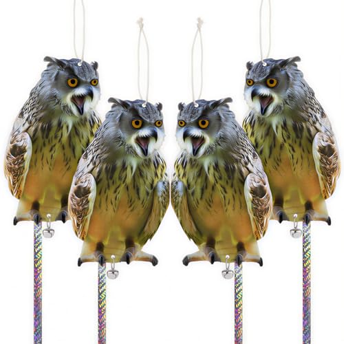 Flat Plastic Owls to Scare Pigeon Away from Balcony, 4PCS - color: Brown Owl 4pcs