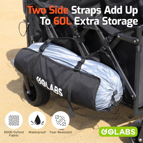 Golabs Collapsible Wagon Cart, 560lbs Load, 280L Heavy Duty Foldable Cart