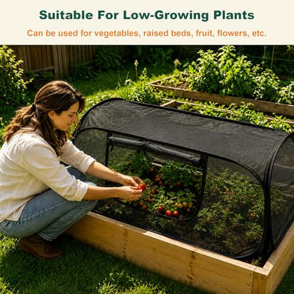 2-Pack Raised Garden Bed Covers, Pop-Up 30% Shade Mesh, 45 x 22 x 17.7 in - color: Black