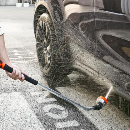 36in Heavy Duty Garden Hose Wand with 8 Spray Patterns and 180° Swivel Head, Aluminum Alloy Nozzle with On/Off Thumb Control for Lawns, Patios, Cars, and Pets