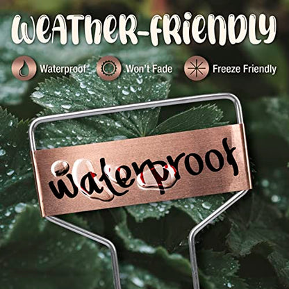 Metal Plant Labels for Garden, Waterproof Markers Outdoor Use, 25 Pack 10"