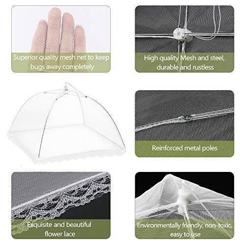 Onarway 3 Pack Food Covers 12 Inch Pop-Up Encrypted Mesh Plate Serving Tent - size: 12 inch x 3 packs