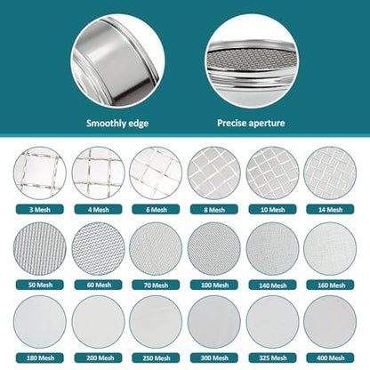 2.36" (6cm) Full 304 Stainless Steel Mini Lab Sieve, 14 Mesh(1.43mm) Sifter - size: 14 Mesh(1.43mm)/Ф2.4in(6CM)