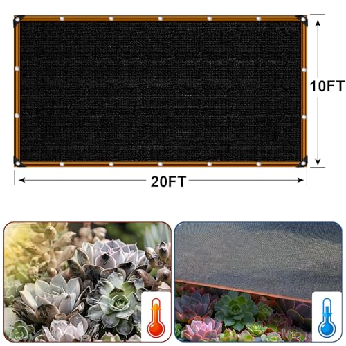 Shade Cloth - for Garden 90% Plant Shades Mesh Tarp with Grommets Outdoor Sun Shades Netting for Chicken Coop Greenhouse Vegetables Pergola Patio Cover - size: 10×20FT