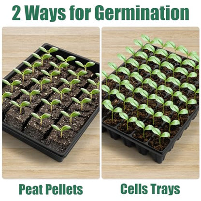 RooTrimmer 5-Pack No-Drip Seed Starting Trays with 4" Humidity Dome - size: 5p Trays+Domes+48 Cells