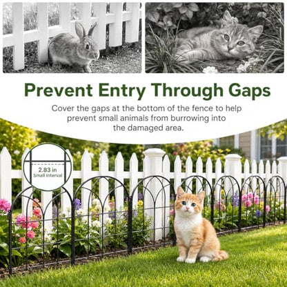 Decorative Garden Fence, 27.2 ft Rustproof No Dig Flower Bed Border 26 Pack - size: 26M-Arched Panels-27.2ft(L)x15.66" Arch H