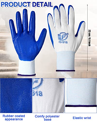 Honeydak 36 Pairs Garden Gloves Bulk for Men Women - color: Blue, Black