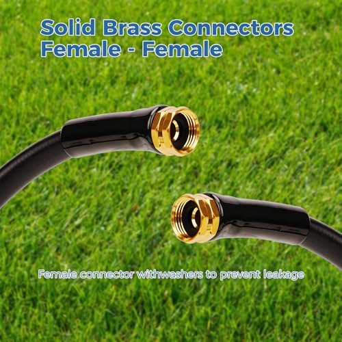 SheeChung Short Garden Hose 4ft x 5/8",Rubber Water Hose, Female to Female - size: 4ft-double females