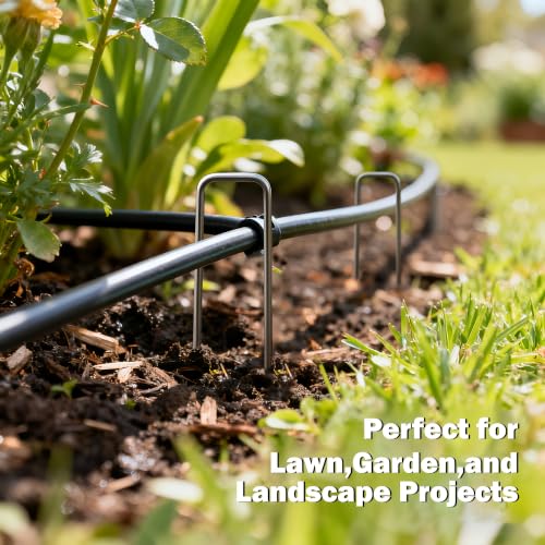 Atlantic Stainless Steel Landscape Staples Garden Stakes. (4"-Square-40pcs) - size: Square 4"x40pcs