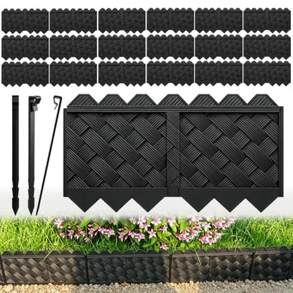 30 Pack Flower Bed Edging Borders, Landscape Edging with Stakes, 5" X 30ft