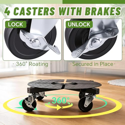 Plant Dolly with Wheels 15 to 24 Inch Adjustable Heavy Duty 440LBS Capacity
