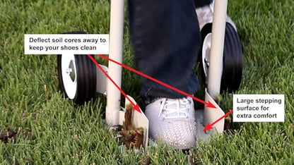 Core Lawn Aerator V4 Kit, 3.4 in Tines, Container - size: Std Length Coring Tines with Container