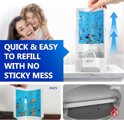 OSVDO Blue UV Light Flying Insect Trap, Plug-in Bug Catcher with 4 Refills - size: 1 Device & 4 Refills