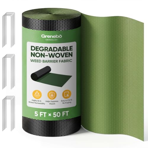 Grenebo 5FT x 50FT Non-Woven Weed Barrier Landscape Fabric - size: 5FT x 50FT