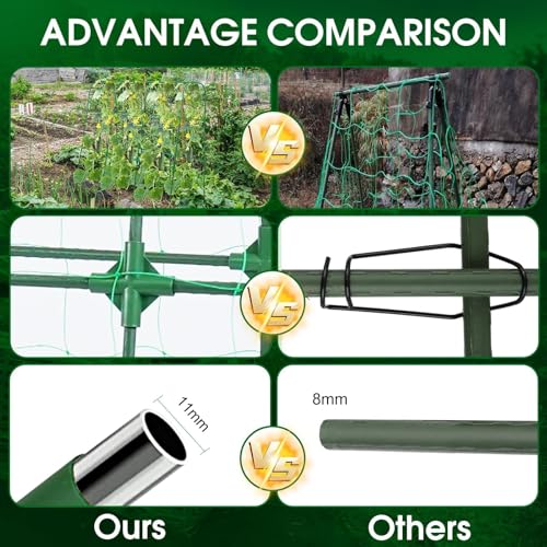 50"x48"Cucumber Trellis, Garden Arch Trellis for Climbing Plants Outdoor - color: Green