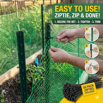 5x100 FT Deer Fence Netting, Plastic Mesh Roll, Garden Protection, Green - color: Green, size: 5x100ft