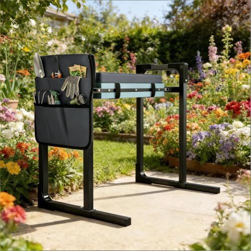 Heavy Duty Foldable Garden Stool with Kneeler and Seat