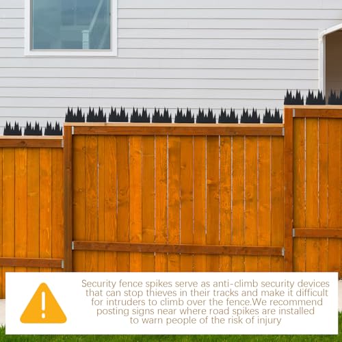 Yaocom 12 Pcs Anti Climb Spikes Security Fence Wall Metal Outdoor, Mountain