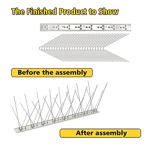 KKY 12 Pack Bird Spikes-13 inch Anti-Bird Nails Repellent Metal for Pigeon and Other Small Birds(12.9 Feet) - size: 12.9 Feet