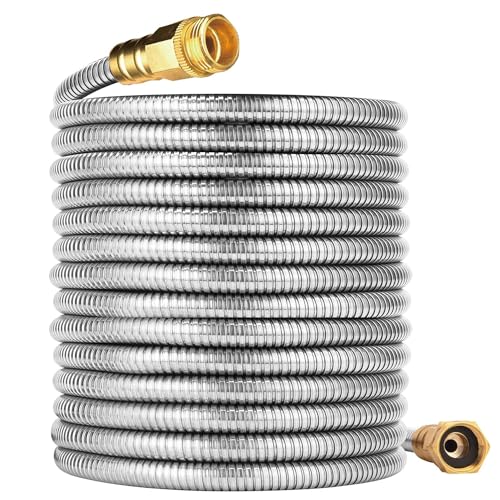 100FT Stainless Steel Garden Hose, 3/4 GHT Male to Female - size: 100FT