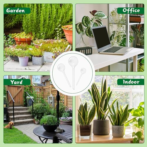 Pynqdfu 20 PCS Clear Plant Watering Globes,Plastic Self-Watering Bulbs,Self Watering Planter Insert Plant Accessories for Plants Indoor,Outdoor,Flowerpot,Home Garden(Large,Medium,Small) - size: 5 Large+5 Medium+10 Small
