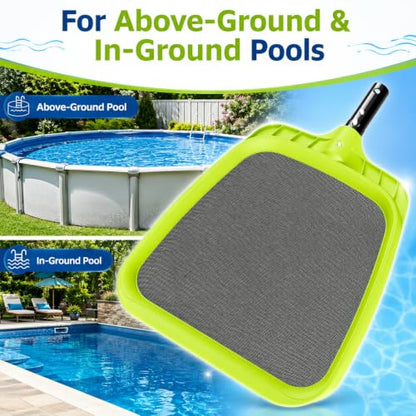 Sepetrel Pool Skimmer Net - Professional Heavy Duty Reinforced Frame Nylon Flat Leaf Rake Net,for Spa Pond Swimming Pool, Cleaning Supplies and Accessories, (Pole Not Included) - size: Pool Skimmer