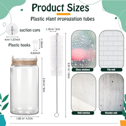 Baderke 9 Set Window Hanging Propagation Stations 3.54'' Plastic Vases - style: Stylish